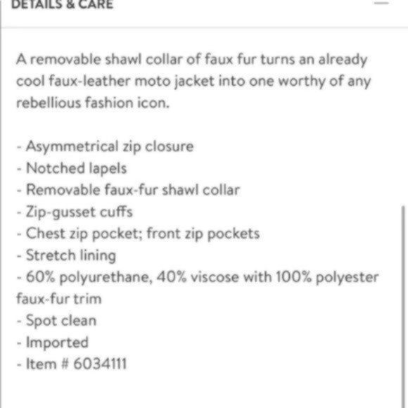 BLANKNYC Night Fever Faux Leather Black Moto Jacket with Fur Trim NWT XS - Picture 10 of 11